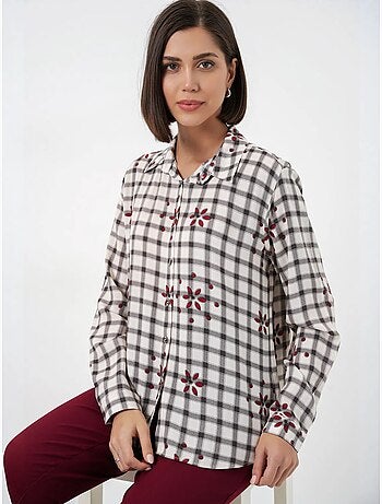 Chemise à carreaux oversize avec fermeture boutonnée bdart