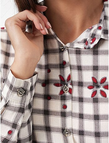 Chemise à carreaux oversize avec fermeture boutonnée bdart