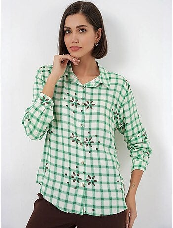 Chemise à carreaux oversize avec fermeture boutonnée bdart
