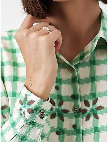 Chemise à carreaux oversize avec fermeture boutonnée bdart