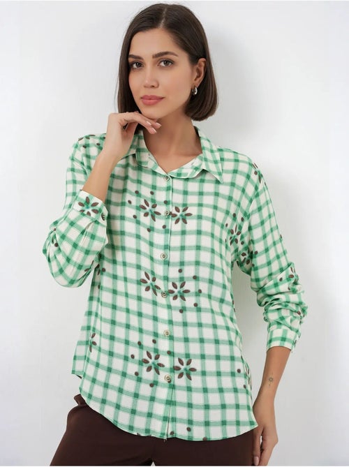 Chemise à carreaux oversize avec fermeture boutonnée bdart - Kiabi Chemise à carreaux oversize avec fermeture boutonnée bdart - Kiabi