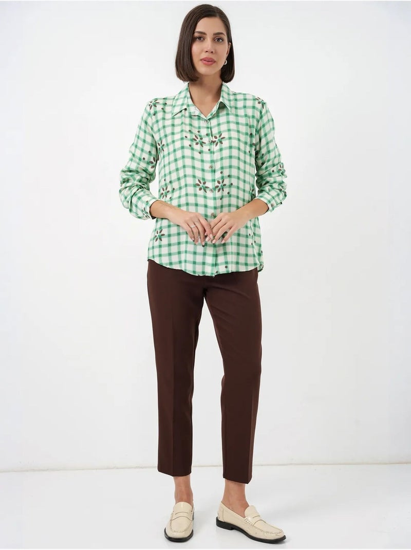 Chemise à carreaux oversize avec fermeture boutonnée bdart Vert - Kiabi
