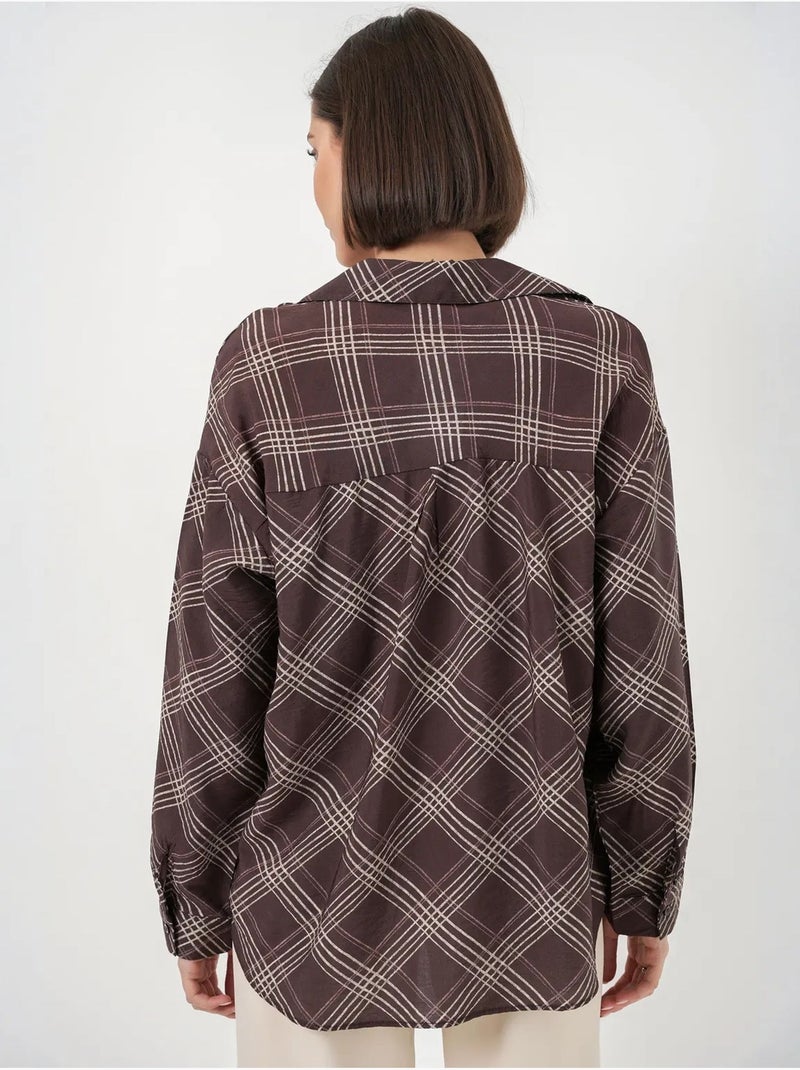 Chemise à carreaux oversize bdart Marron chocolat - Kiabi