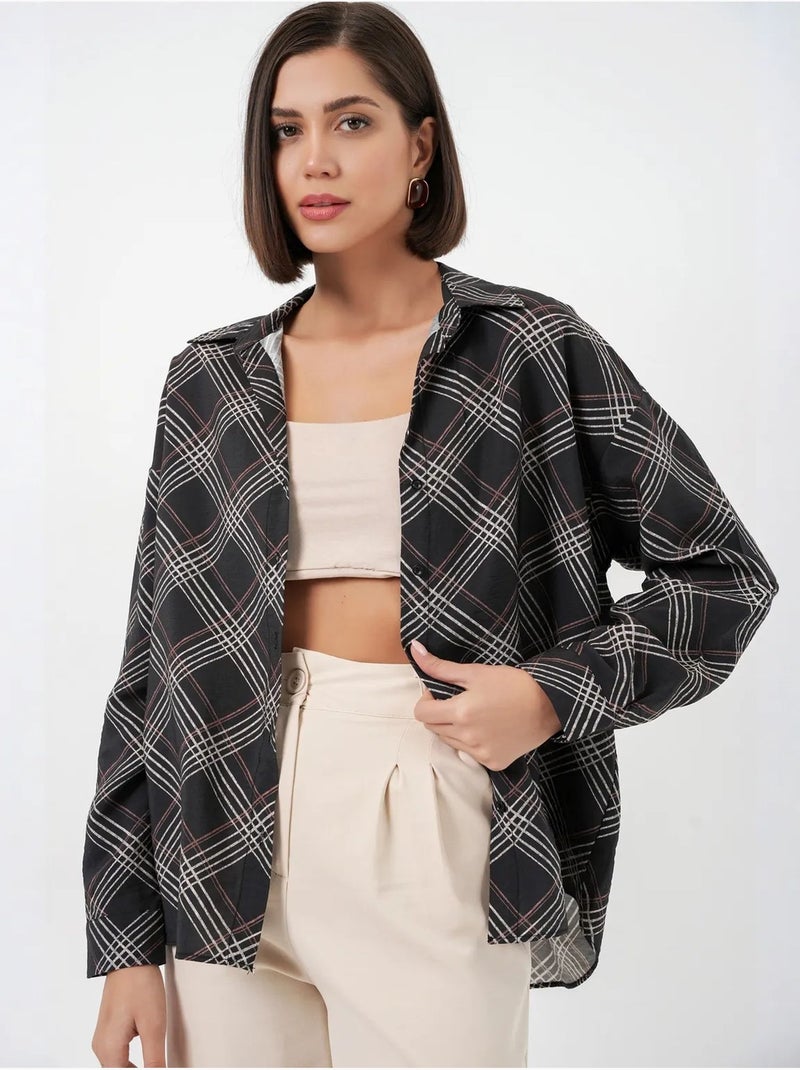 Chemise à carreaux oversize bdart Noir - Kiabi
