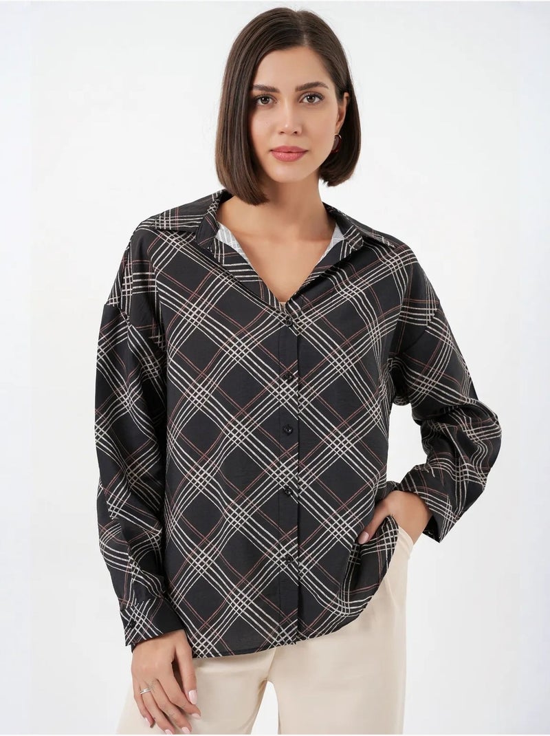 Chemise à carreaux oversize bdart Noir - Kiabi