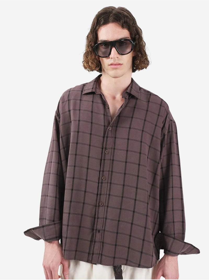 Chemise à carreaux oversize giesto Marron clair - Kiabi