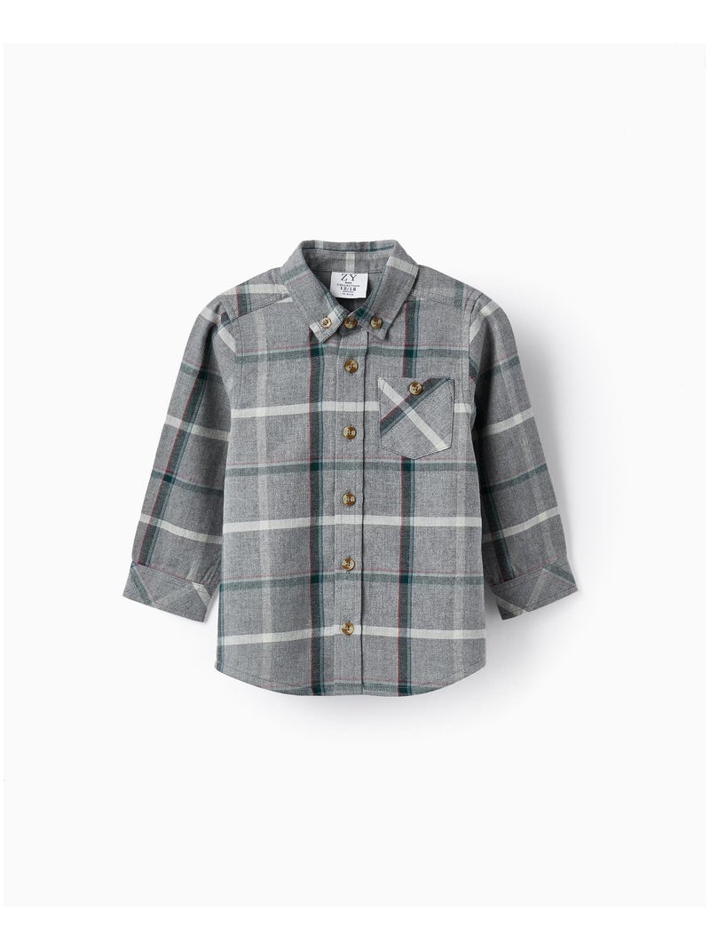 Chemise à Carreaux pour Bébé Garçon manches longues  ROYALS OFF DUTY Gris clair - Kiabi