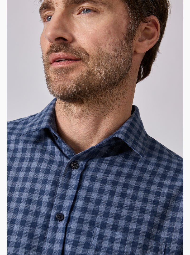 Chemise à carreaux Thermolactyl en flanelle - Damart Bleu - Kiabi