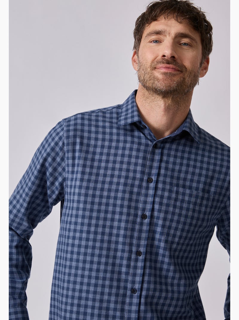 Chemise à carreaux Thermolactyl en flanelle - Damart Bleu - Kiabi