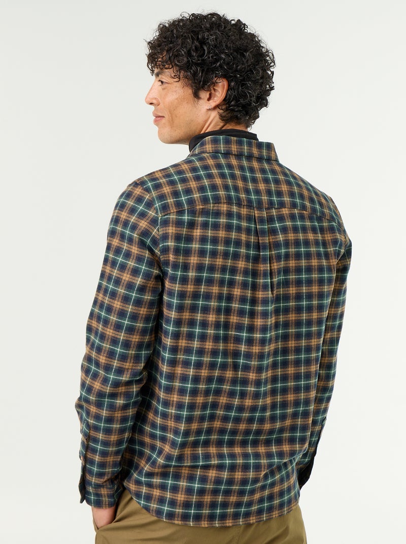 Chemise à carreaux Vert - Kiabi
