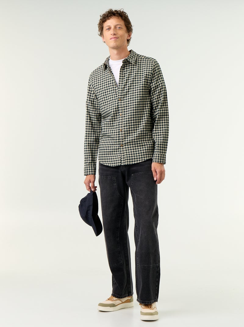 Chemise à carreaux Vert - Kiabi