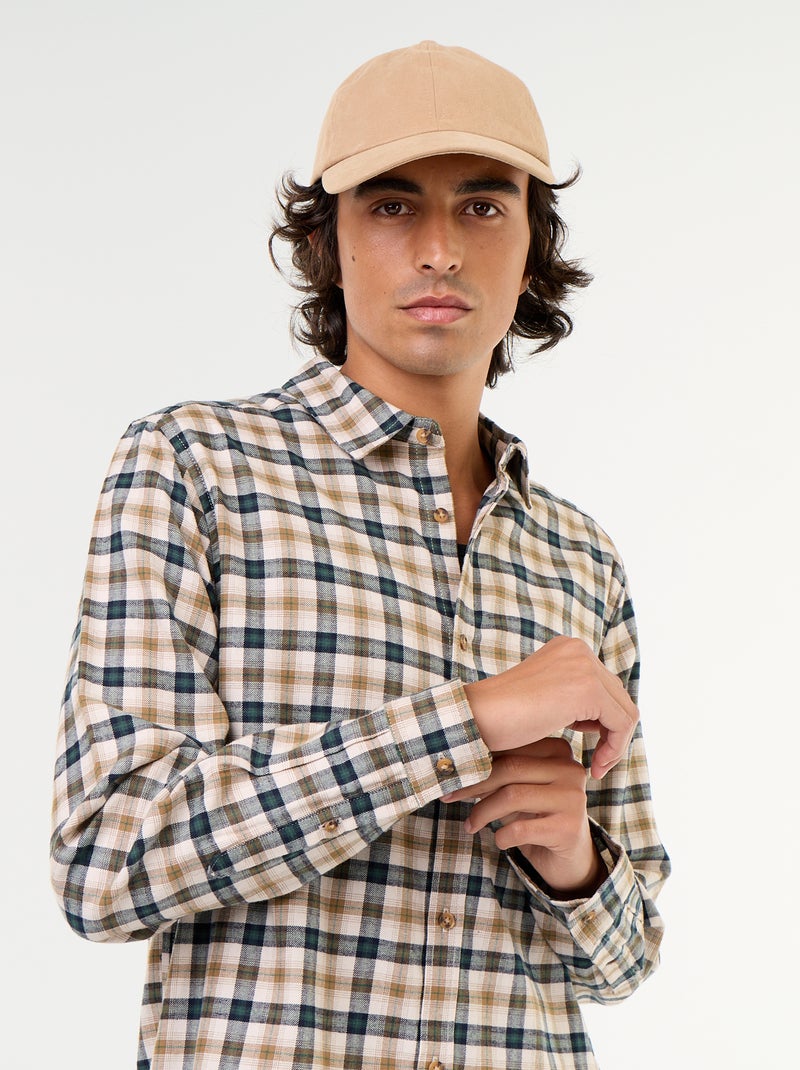 Chemise à carreaux Vert - Kiabi