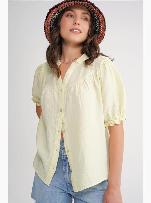 Chemise à col boutonné en lin mélangé mixray - Kiabi