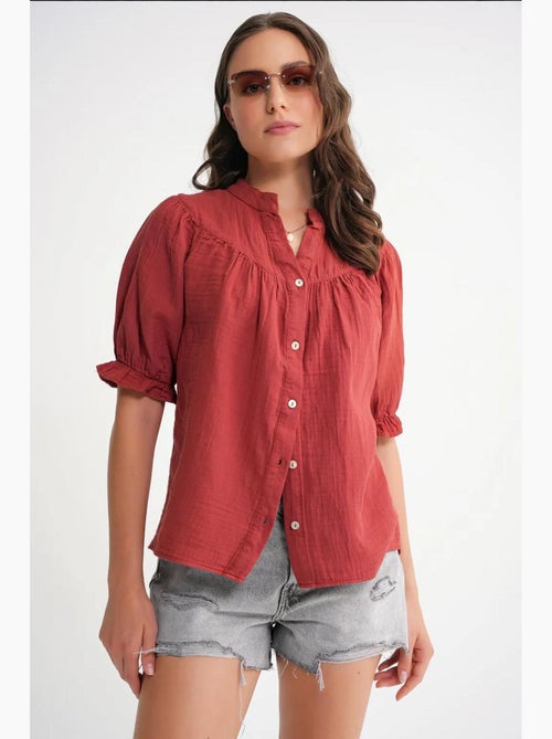 Chemise à col boutonné en lin mélangé mixray - Kiabi Chemise à col boutonné en lin mélangé mixray - Kiabi