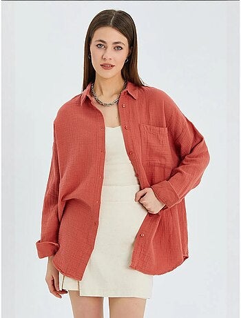 Chemise à col boutonné surdimensionnée mixray