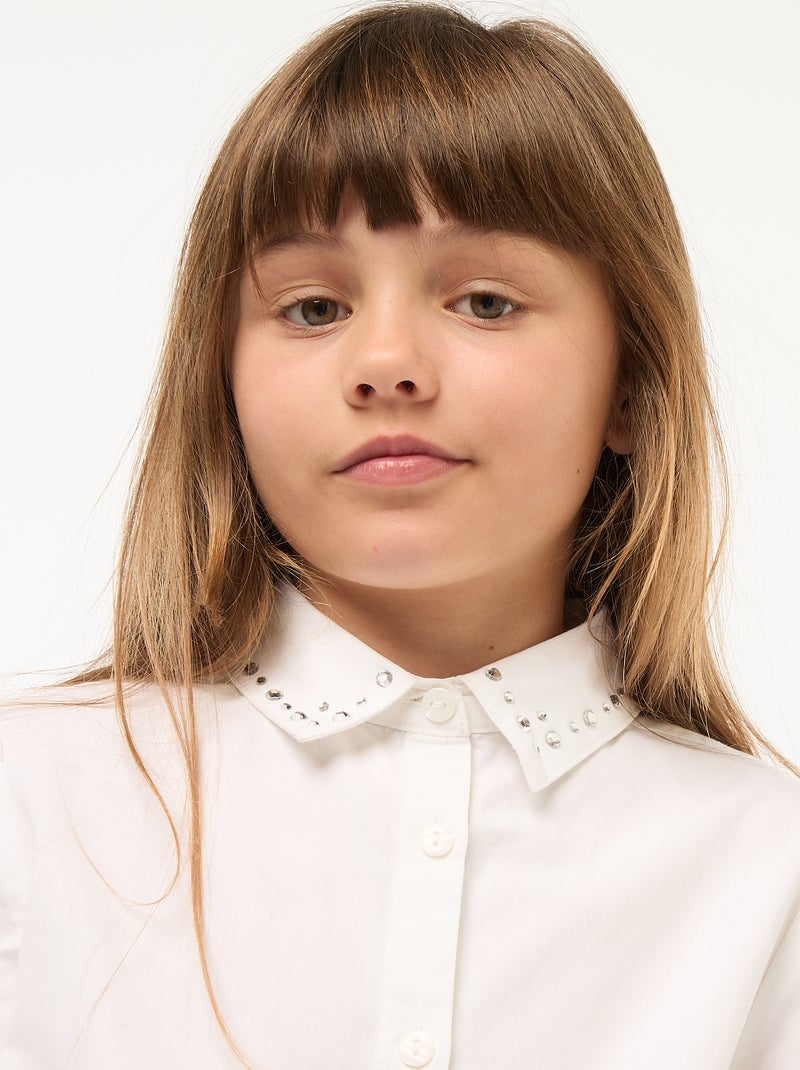 Chemise à col faux bijoux Blanc - Kiabi