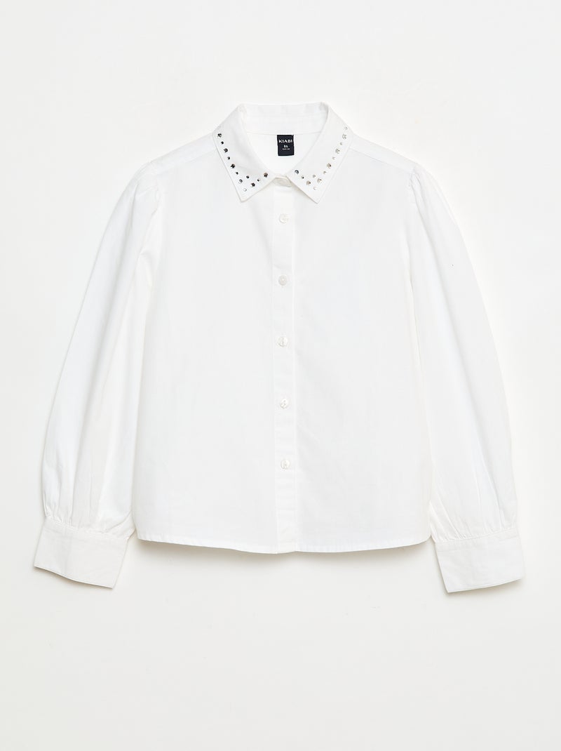 Chemise à col faux bijoux Blanc - Kiabi