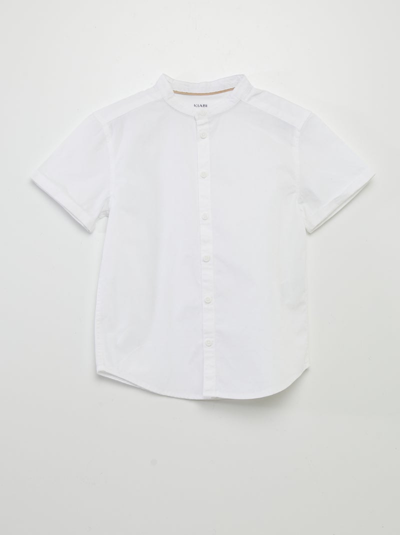 Chemise à col mao blanc - Kiabi