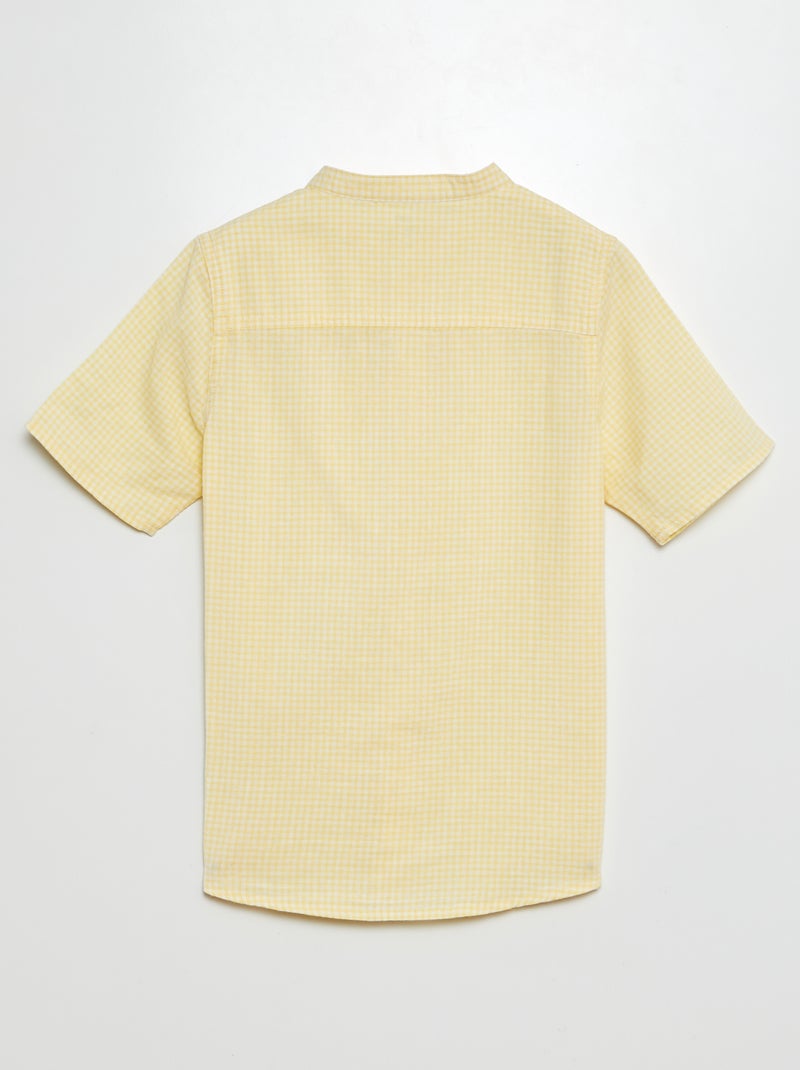 Chemise à col mao Jaune - Kiabi