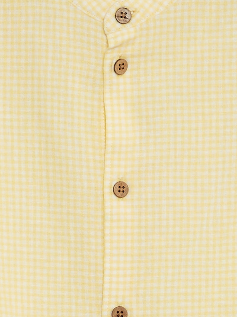 Chemise à col mao Jaune - Kiabi