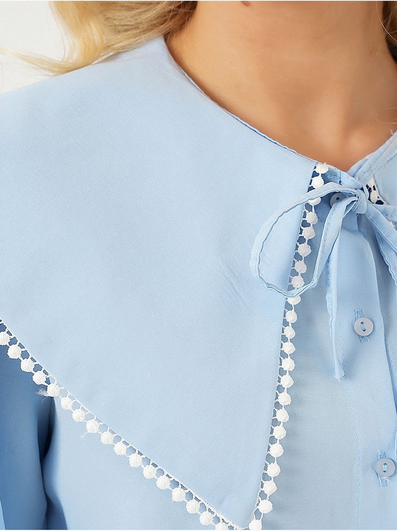 Chemise à col peter pan bdart Bleu clair - Kiabi