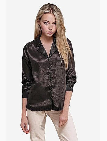 Chemise à col portefeuille en satin bdart