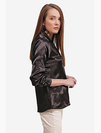 Chemise à col portefeuille en satin bdart