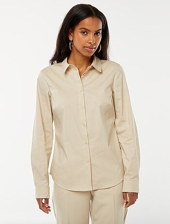 Chemise fittée col italien