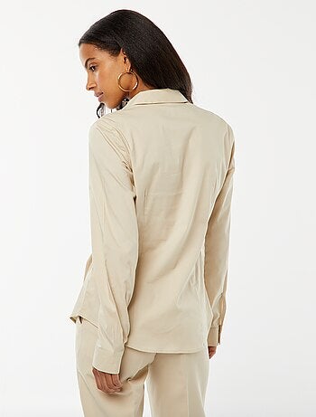 Chemise fittée col italien