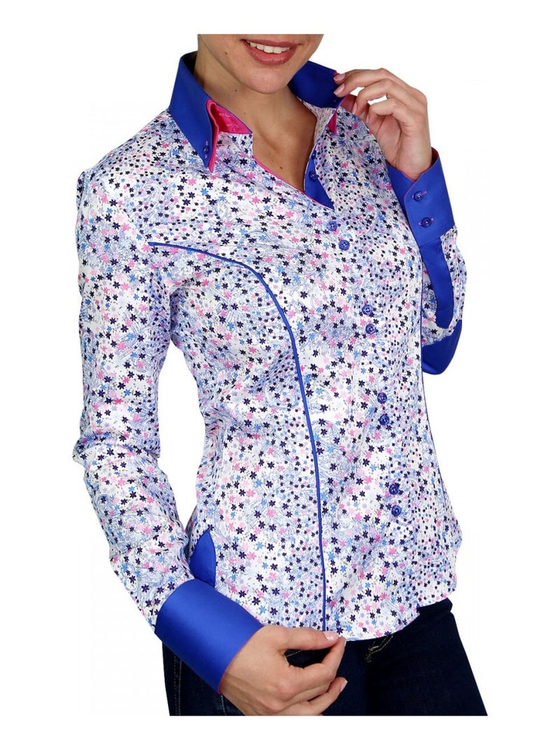 Chemise à courdières GWENDY Bleu - Kiabi