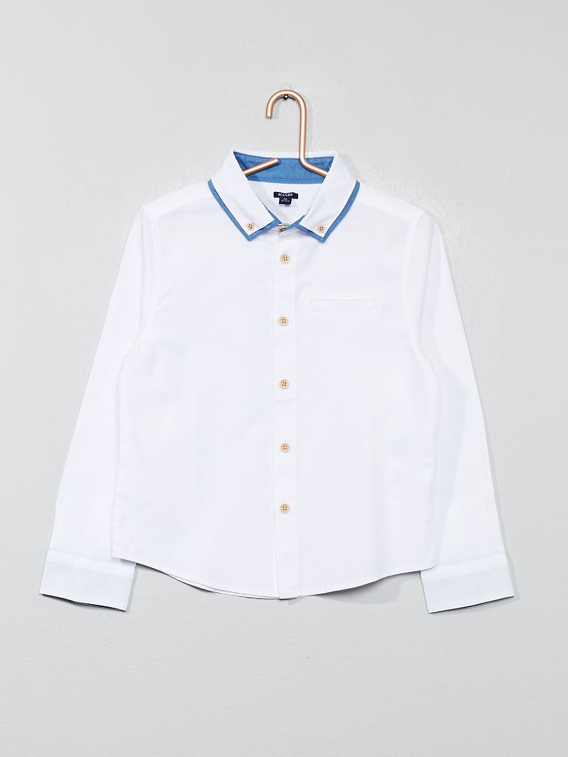 Chemise à double col blanc - Kiabi