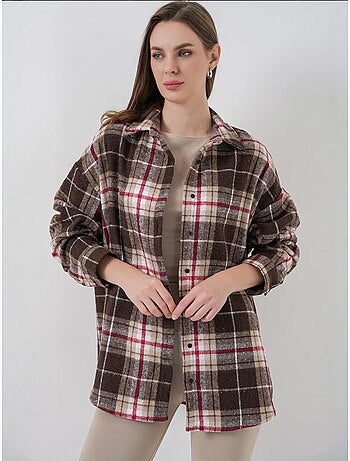 Chemise à double poche à motif écossais bdart