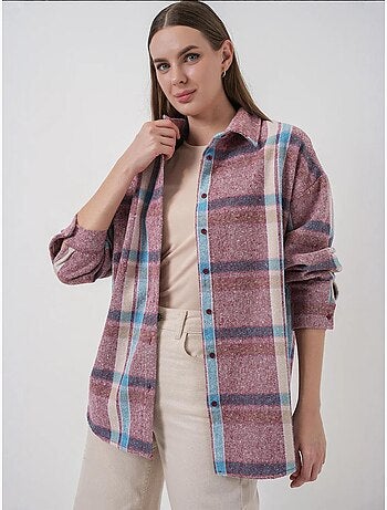Chemise à double poche à motif écossais bdart