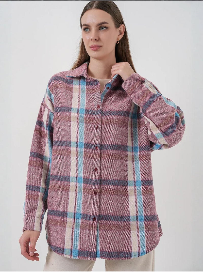 Chemise à double poche à motif écossais bdart Mauve - Kiabi
