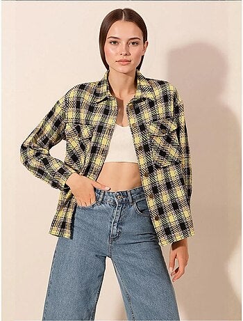 Chemise à double poche à motif écossais bdart
