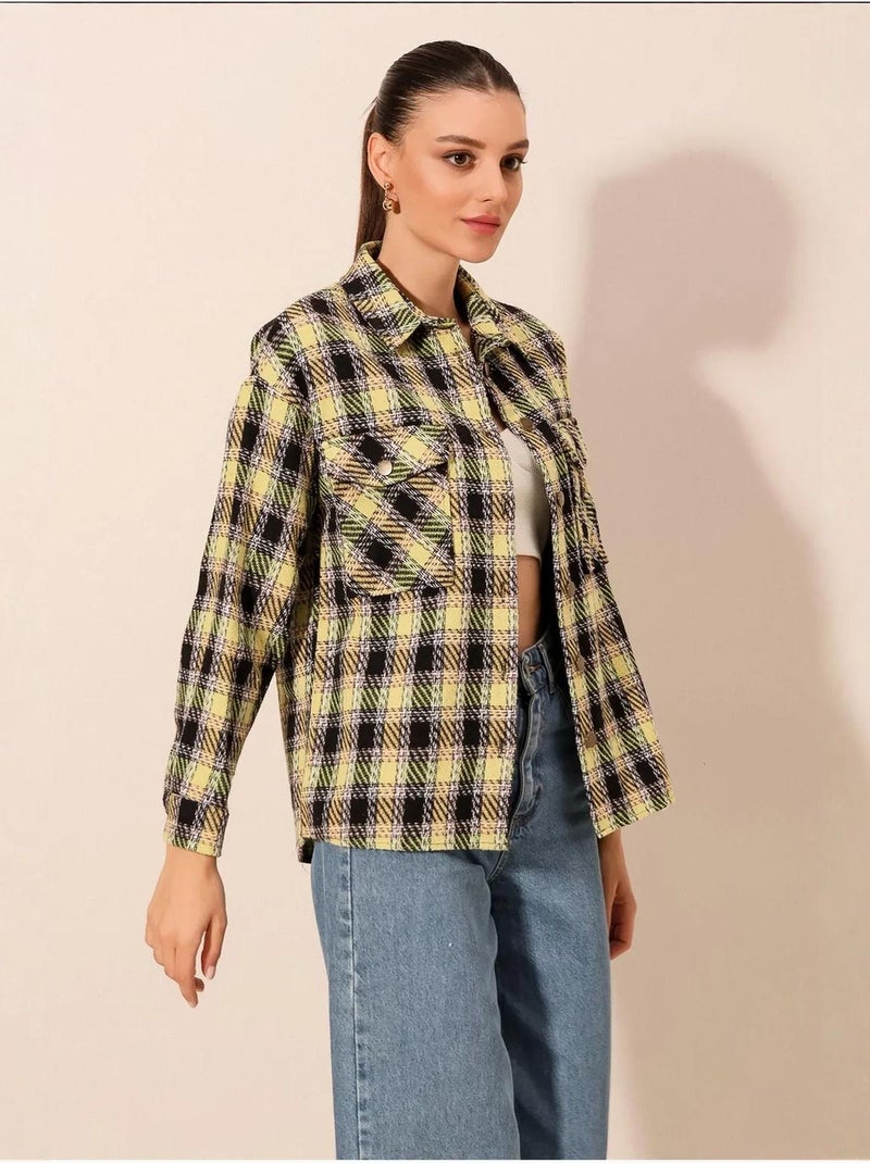 Chemise à double poche à motif écossais bdart Moutarde - Kiabi