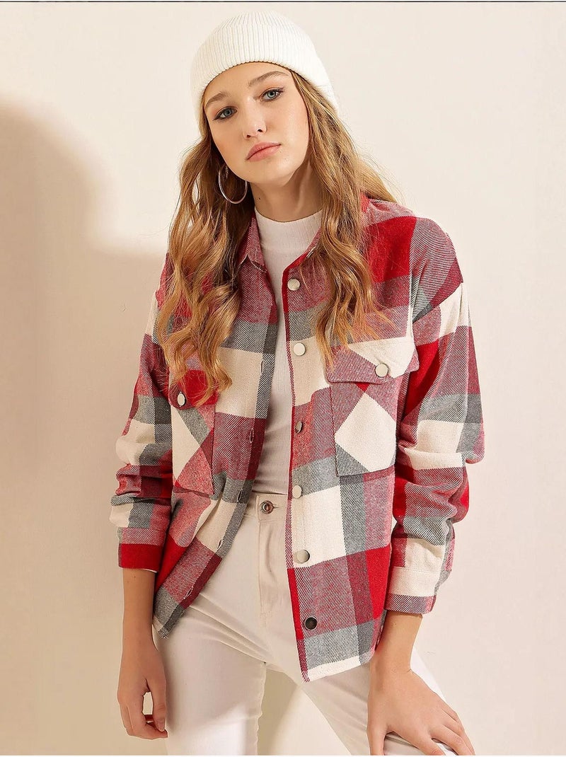 Chemise à double poche à motif écossais bdart Rouge cachemire - Kiabi