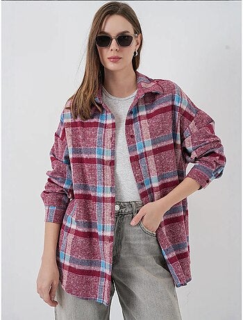 Chemise à double poche à motif écossais bdart