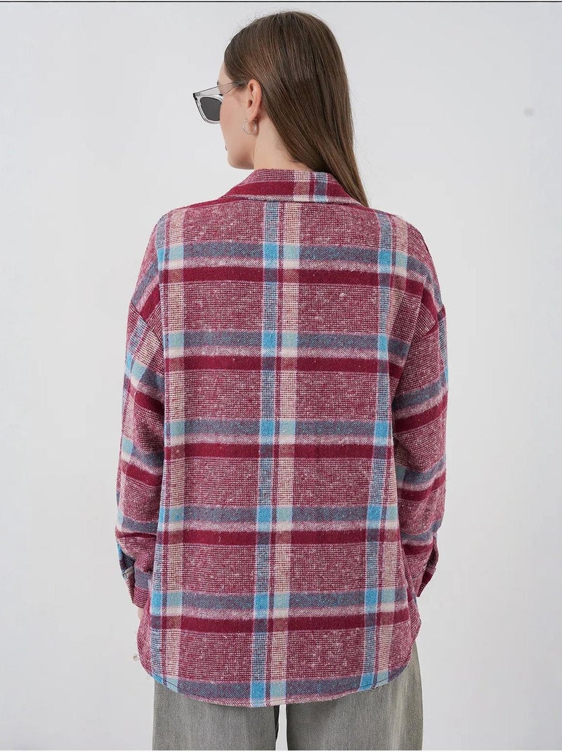 Chemise à double poche à motif écossais bdart Violet aubergine - Kiabi