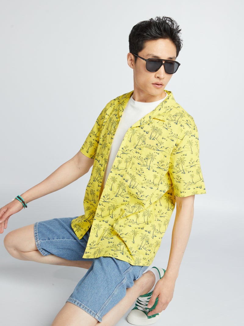 Chemise à fleurs Jaune - Kiabi