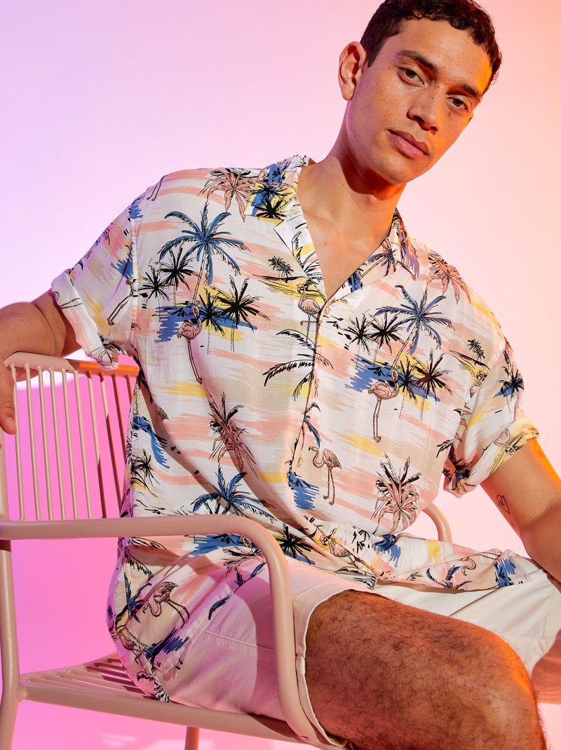 Chemise à fleurs 'Produkt' Blanc - Kiabi