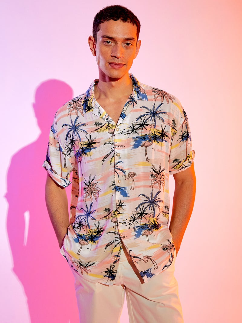 Chemise à fleurs 'Produkt' Blanc - Kiabi