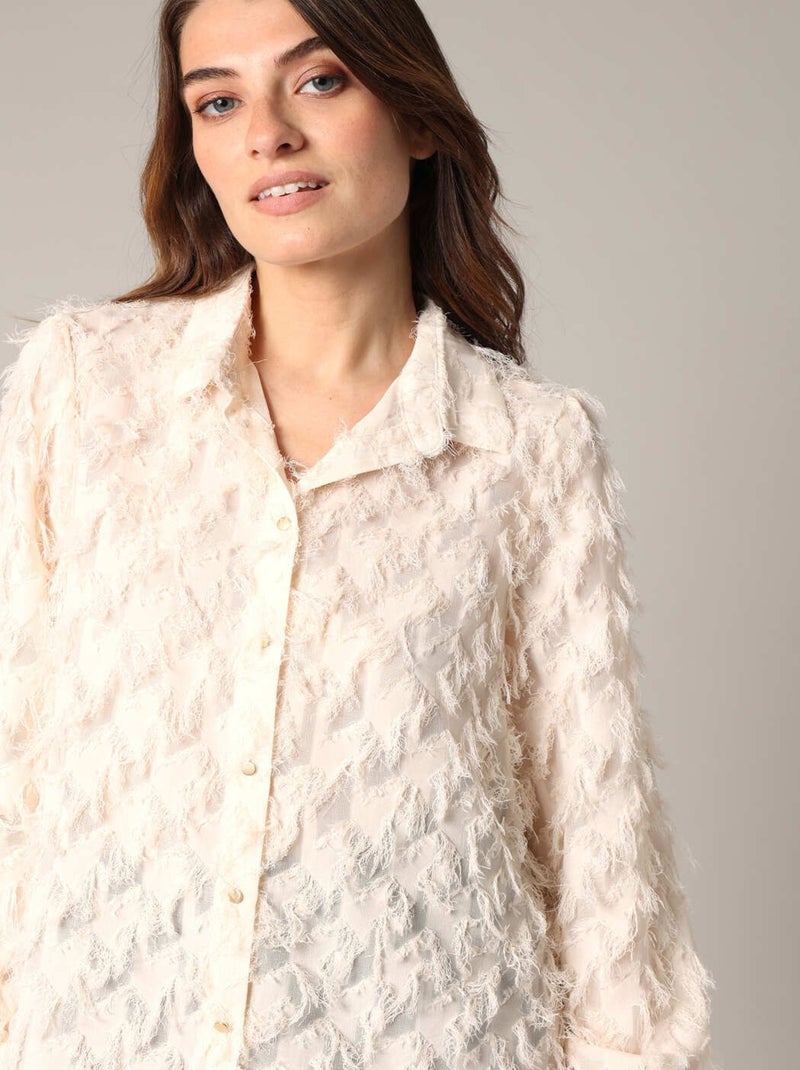 Chemise à froufrous 'Deeluxe' Beige argile - Kiabi