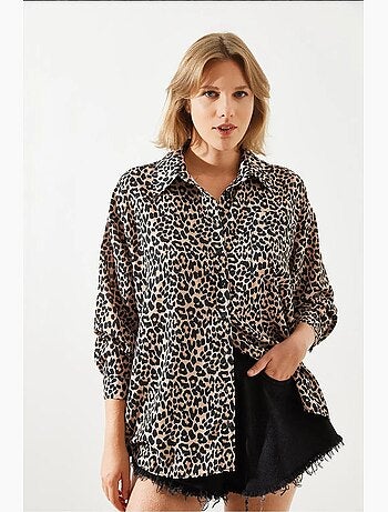 Chemise à imprimé léopard mbms lucci