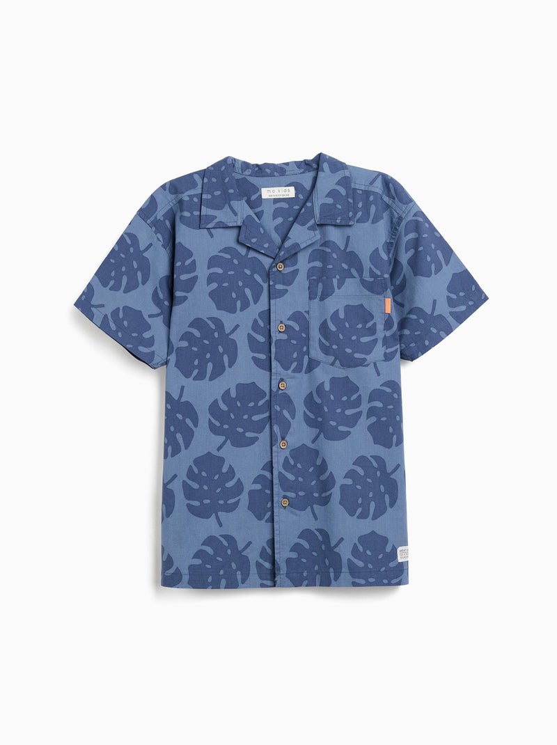 Chemise à imprimé tropical MO Fashion Bleu - Kiabi