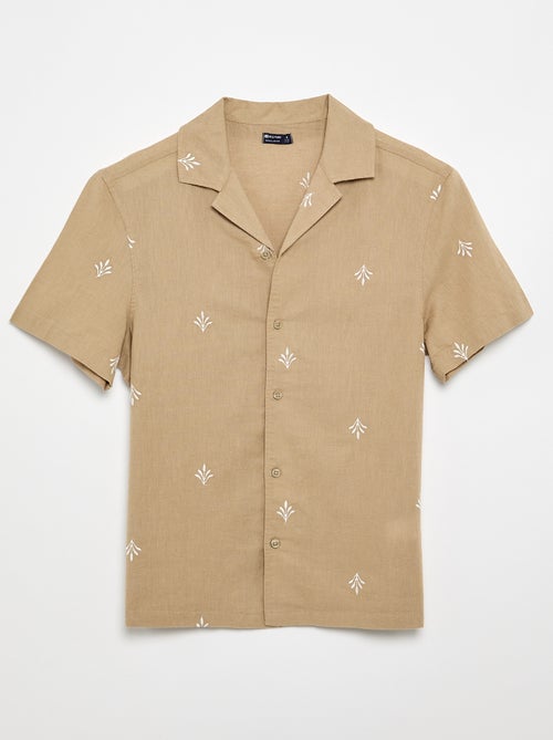 Chemise à manche courtes avec broderies - Kiabi