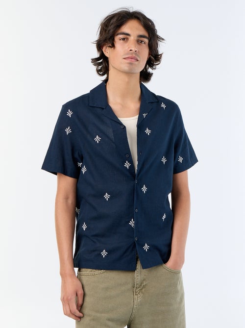 Chemise à manche courtes avec broderies - Kiabi
