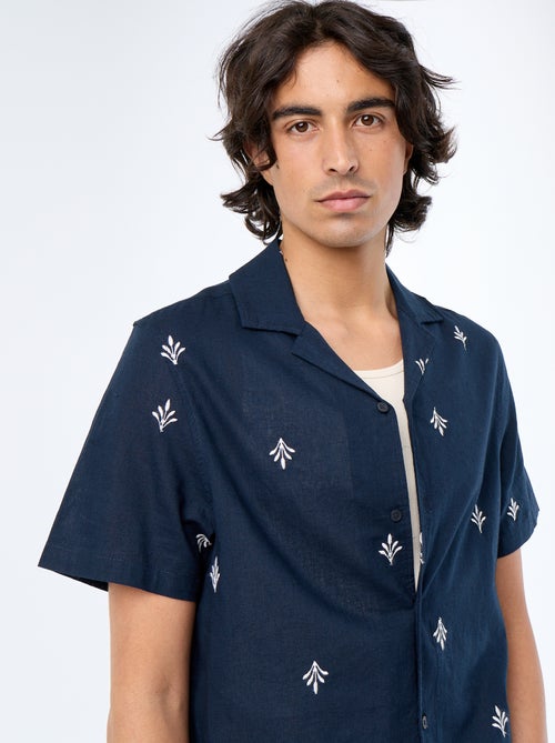 Chemise à manche courtes avec broderies - Kiabi