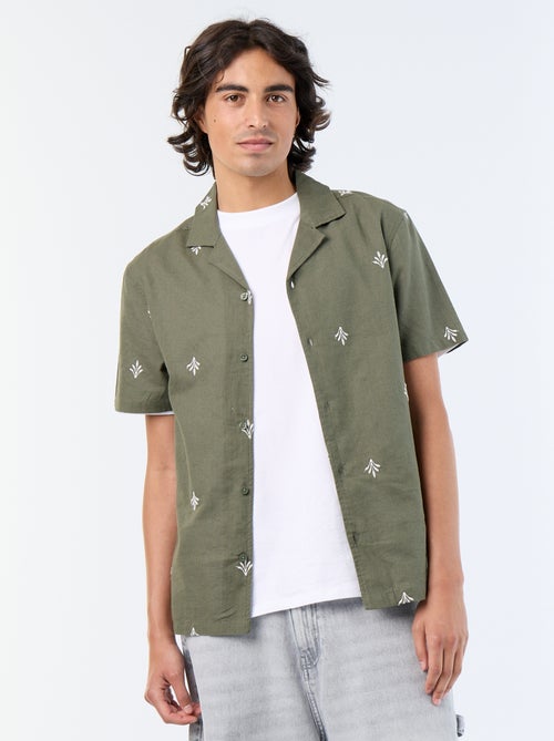 Chemise à manche courtes avec broderies - Kiabi