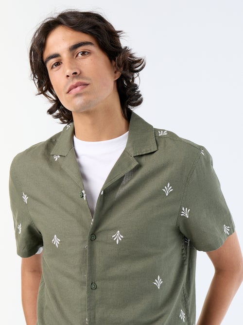 Chemise à manche courtes avec broderies - Kiabi